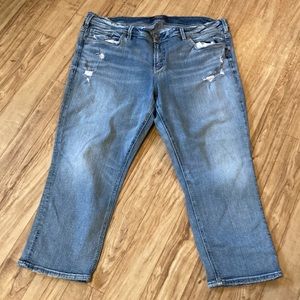 Silver jean capris, size 18/L 221/2